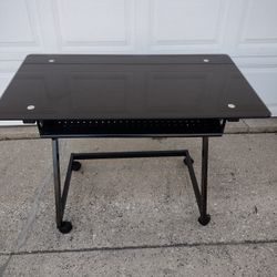 Work Station Computer Desk With Frosted Glass