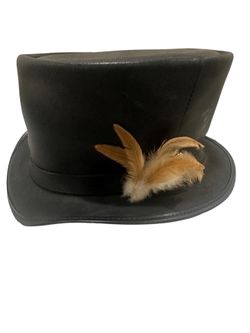 Steampunk Hatter Coachman Black Top Hat XL Feather Accent Steampunk Unisex