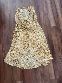 Yellow Floral Midi Dress