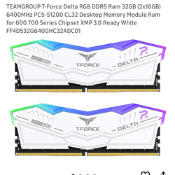 TEAMGROUP T-Force Delta RGB DDR5 Ram 32GB (2x16GB)