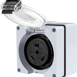 30Amp RV Power Outlet Box,NEMA TT-30R Receptacle 125Volt,Outdoor dustproof and Weatherproof for RV, Electric Vehicle