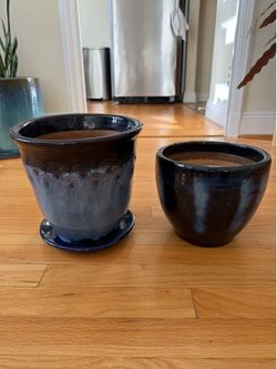 Sloat Blue Ceramic Plant Pots