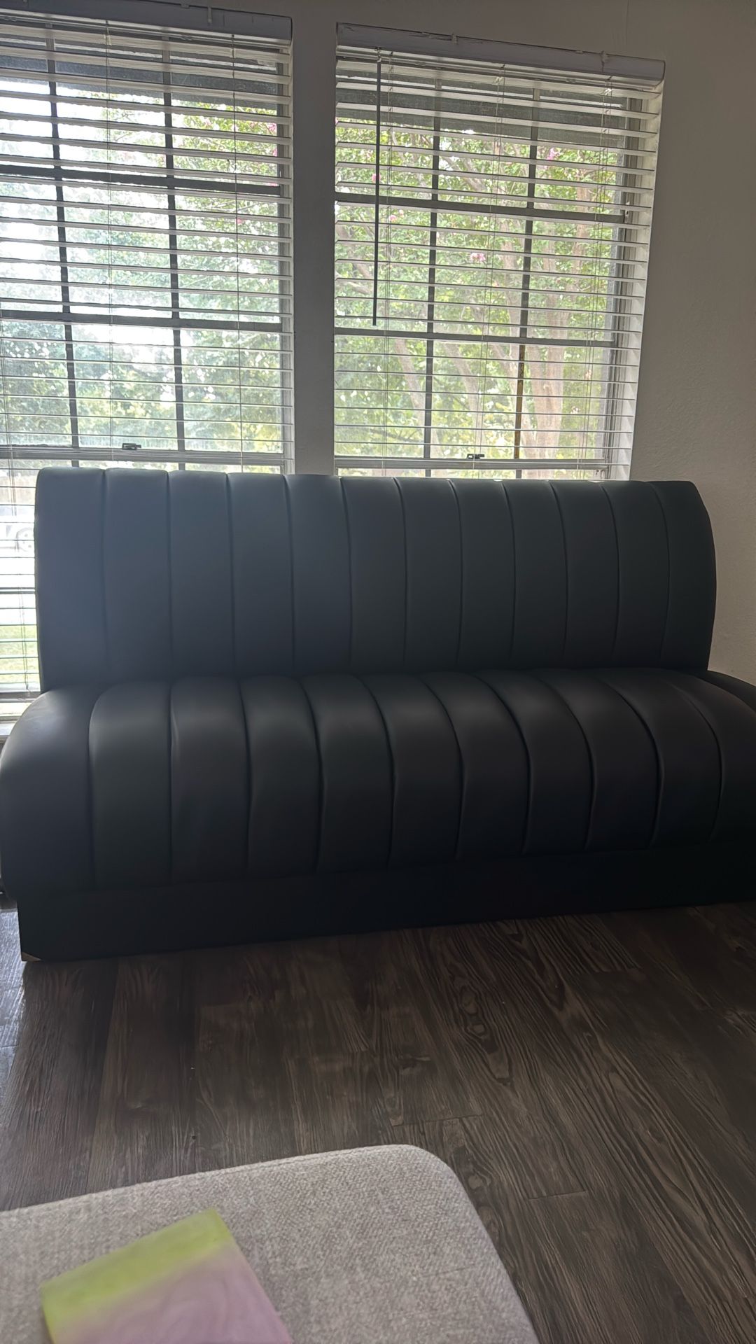 black leather club sofa