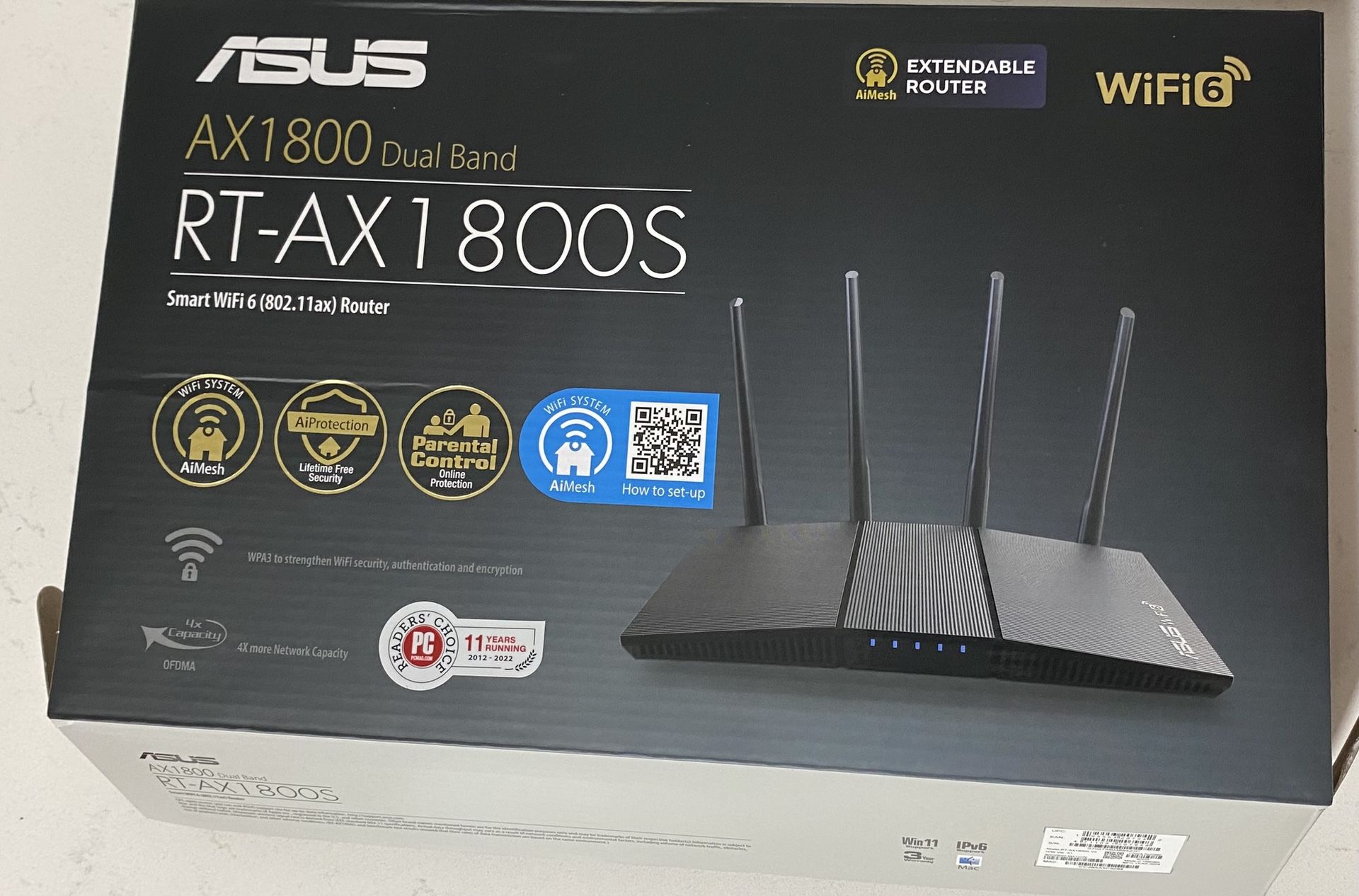 ASUS RT-AX1800S Dual Band WiFi 6 Extendable Router