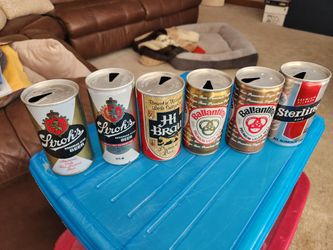 VINTAGE STEEL BEER CANS ALL EMPTY ALL $2. EACH