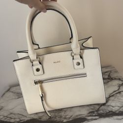 ALDO White Structured Handbag Like New