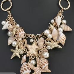 *SALE* Bohemian STARFISH CONCH SHELL Seaside Summer Necklace *See My Other 800 Items*