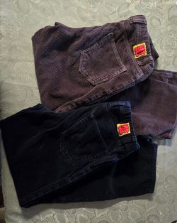Empyre Men’s Brown + Black Corduroy Pants size 25 relax fit Skater