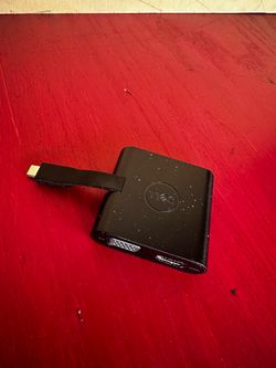 Dell DA200 compact multiport adapter; connects a USB-C laptop to multiple video and data devices