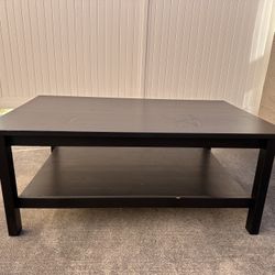 Free black coffee table with lower shelf