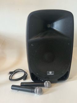 Proreck 12” base Bluetooth speaker with 2 connectable microphones