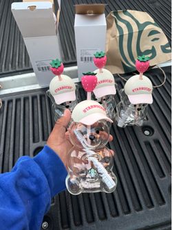Starbucks pink barista glass tumbler cup