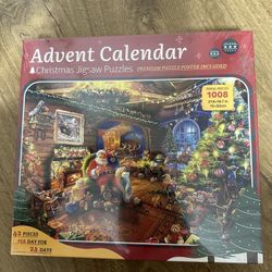 Puzzle Advent Calendar 2024 Christmas Puzzle for Kids Adults - Santa's Workshop 24 Boxes 1008 Pieces