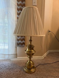 Brass lamp with original shade