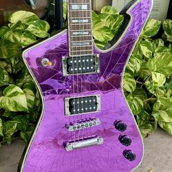 Iceman Paul Stanley Style w/Abalone - Purple Mirror Electric Guitar