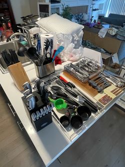 Kitchen utensils, knife sets, cookware