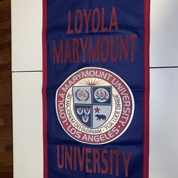 Wool felt LMU flag official seal Loyola Marymount University Los Angeles Jesuit