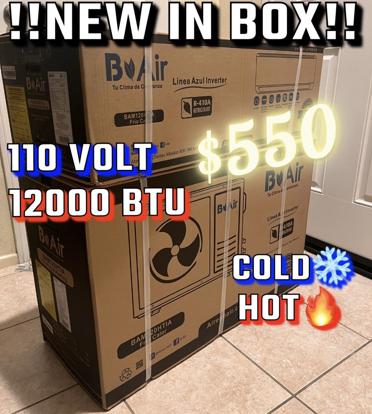 AC & Heater Mini Split 12000 BTU NEW Minisplit a/c air