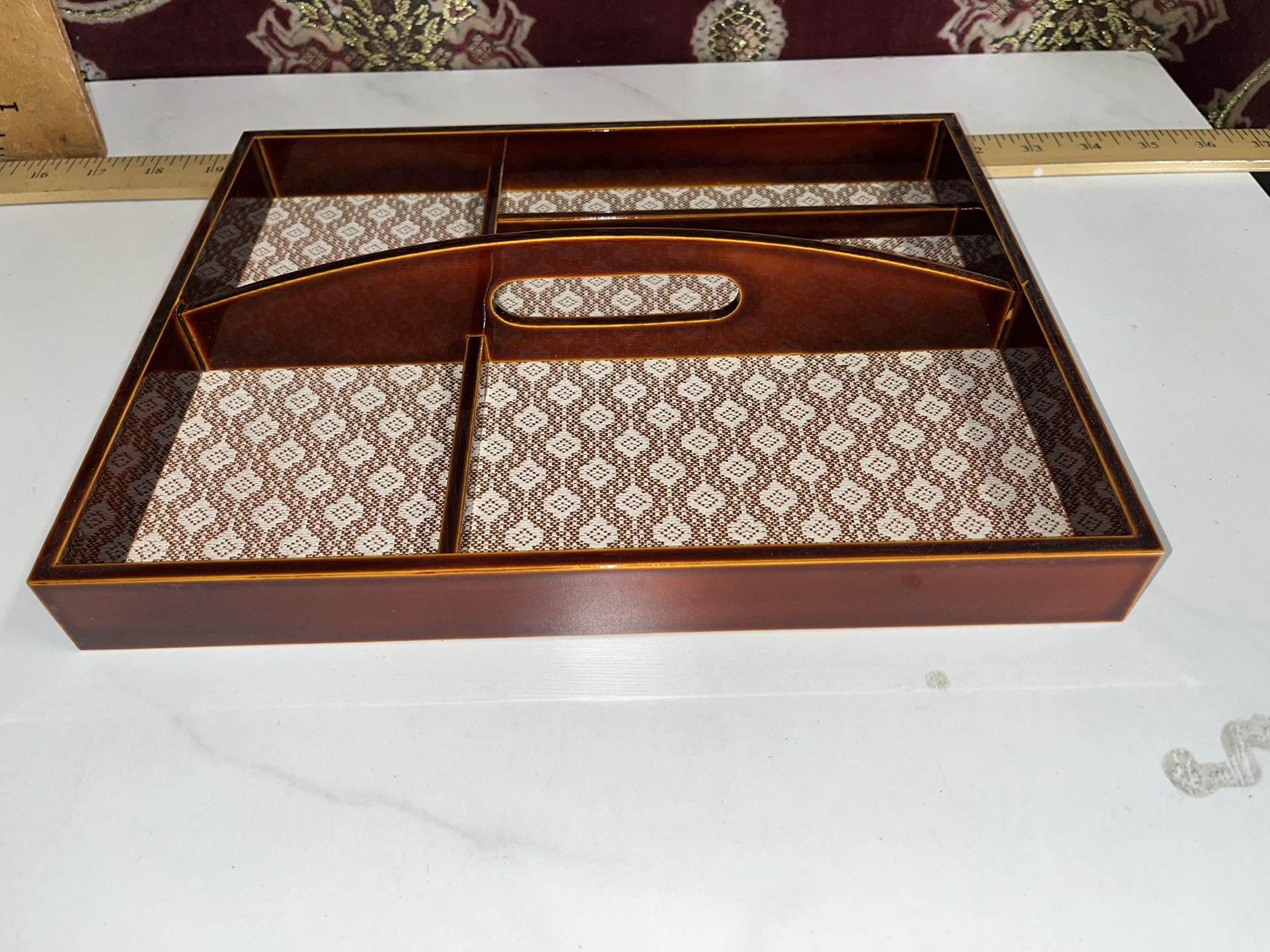 Vintage Japanese Lacquered & Divided Tray