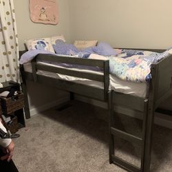 Ashley’s Raised Kids Bed With Dresser/storage