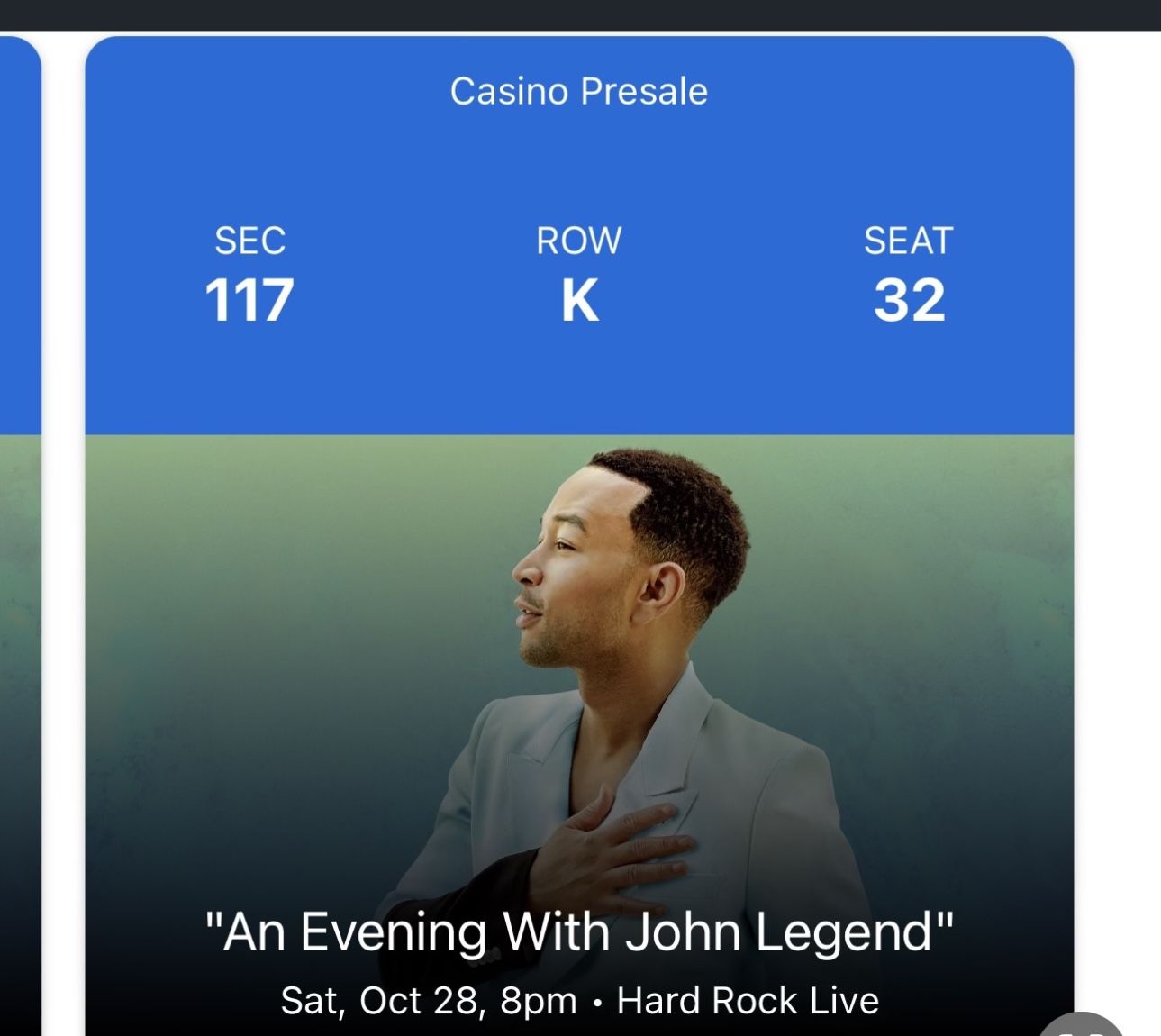 John Legend Tickets This Saturday At The Hard Rock