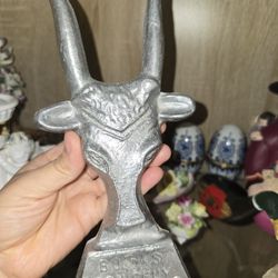 Vintage Cast Metal Bull Head Bottle Opener Mexico Guadalajara