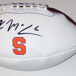 KYLE MCCORD SIGNED AUTOGRAPHED SYRACUSE ORANGE F/S WHITE FOOTBALL JSA COA RARE!