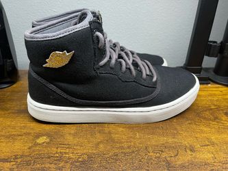 Nike Air Jordan Jasmine GS High Top Black Metallic Silver Sneakers - Size 5.5Y