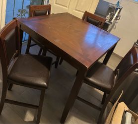 Counter height dining table with 4 chairs