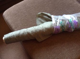 Huge roll of green sheer fabric