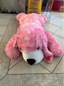 Giant pink dog stuffed animal