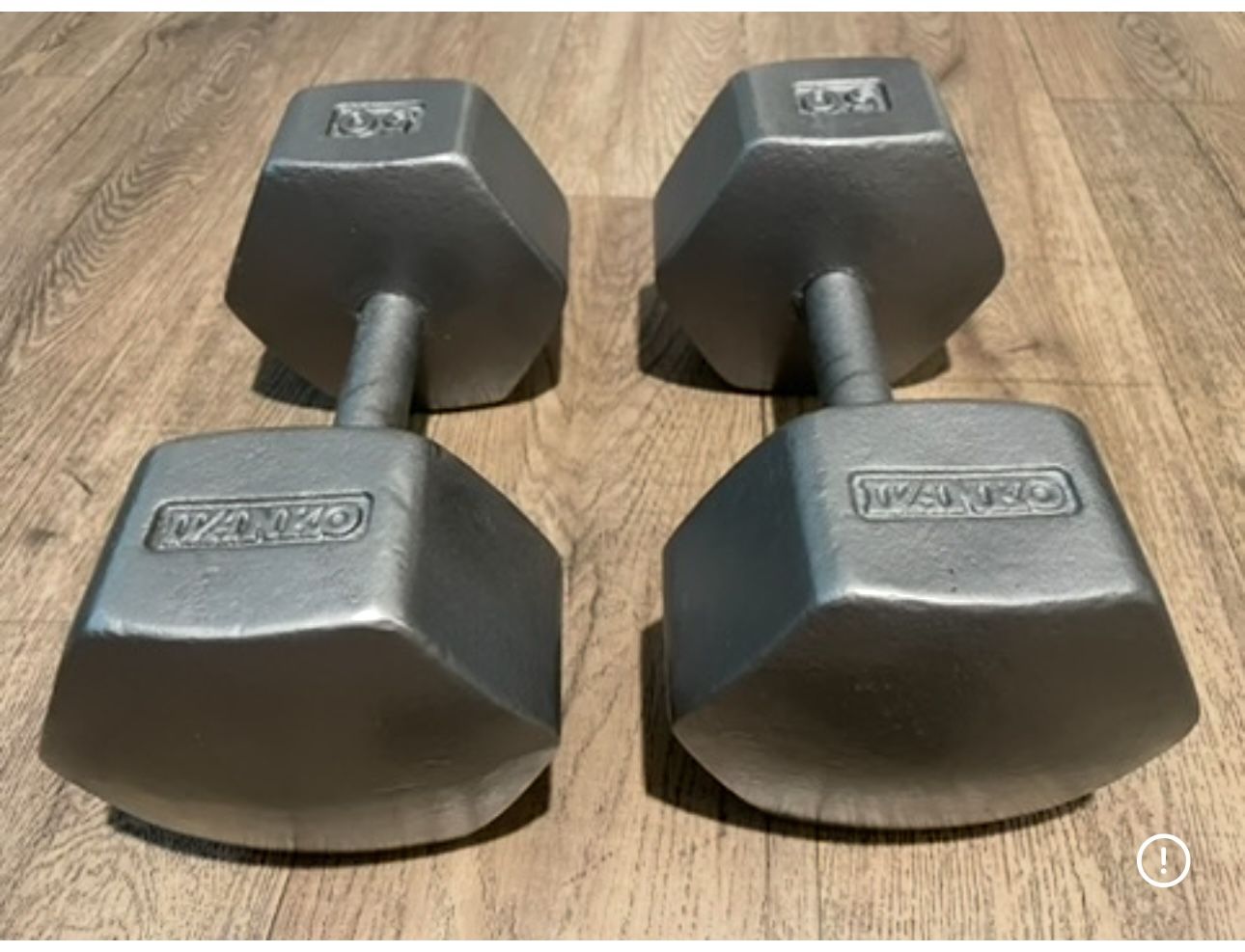 Vintage set.  (2) IVANKO Hex Dumbbells   50 lbs  Total: 100 lbs  $1.8 per pound.