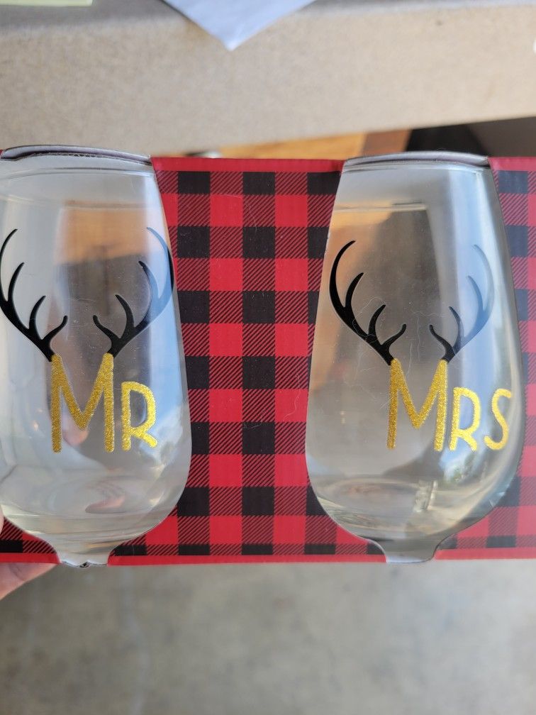 Mr And Mrs Wine Glasses