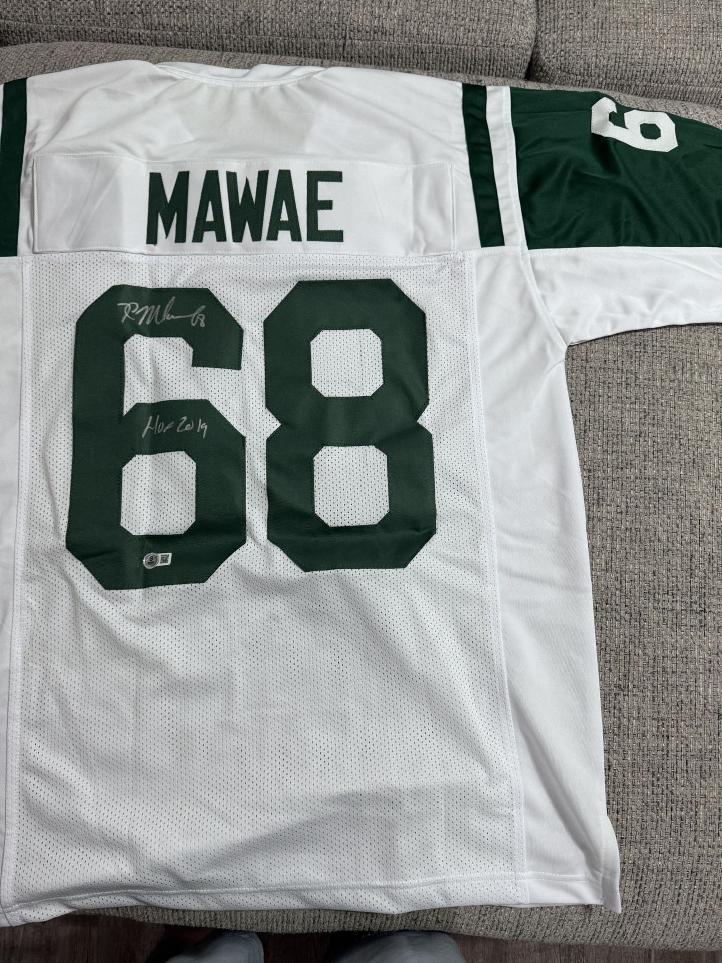 Kevin Mawae Signed Autograph Custom Jersey - Beckett Coa - New York Jets