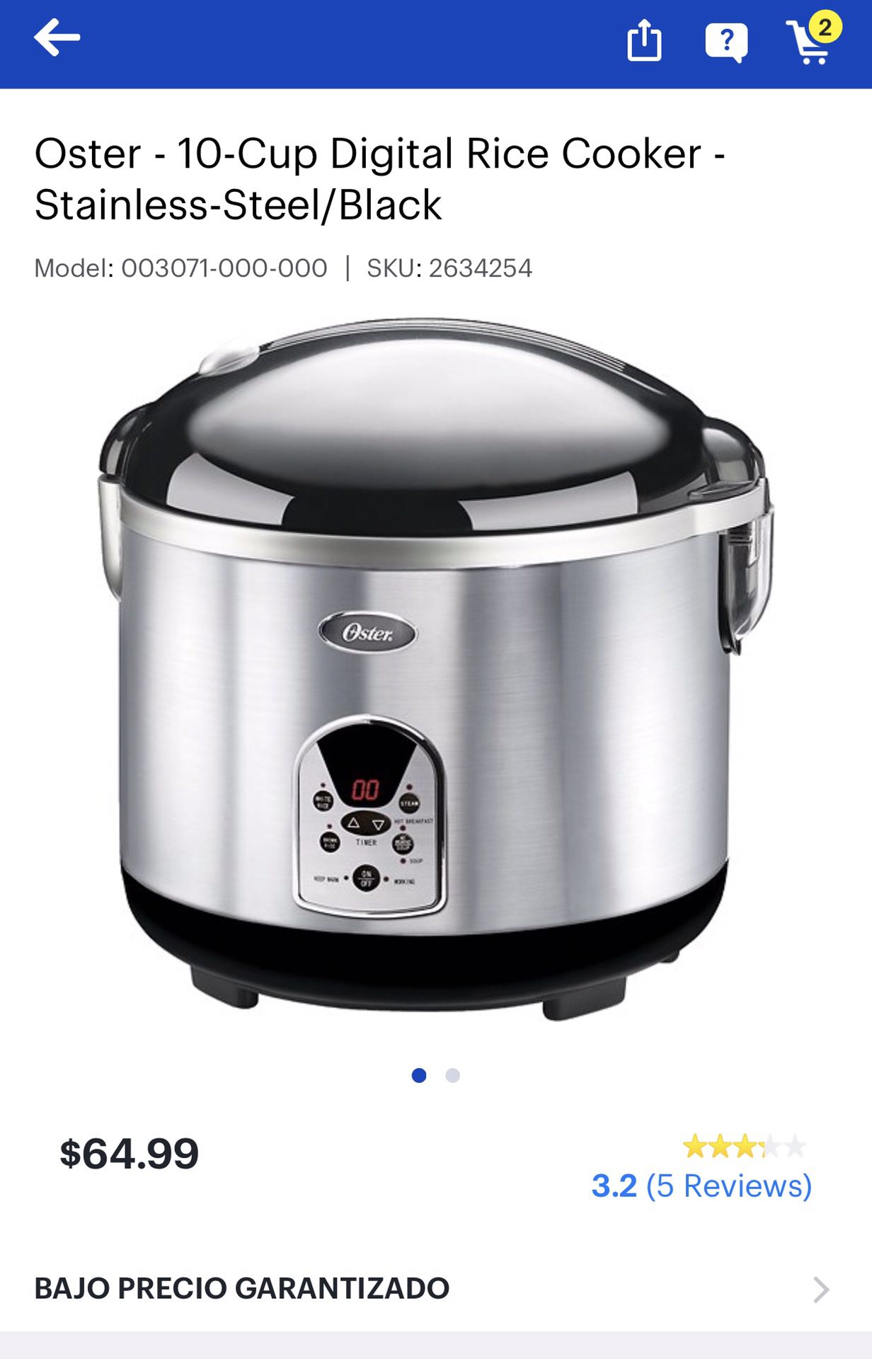 Rice cooker oster - household items - by owner - housewares sale