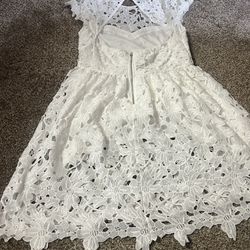 White Floral Dress For Easter Or Spring Or Wedding