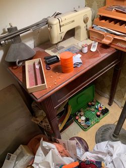 Vintage sewing machine. Bernina. With some supplies. Vintage sewing machine. Bernina. With some supplies.