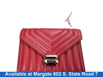 Michael Kors Whitney Quilted Shoulder Bag Red Purse / Handbag