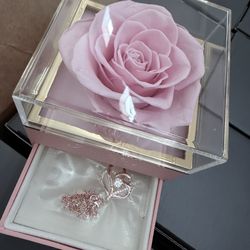 Preserved Rose & Necklace Gift Set