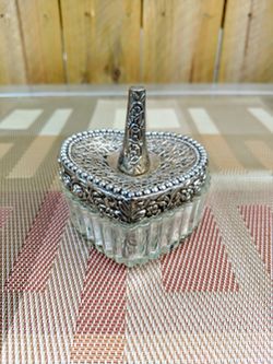 Vintage Silver Plated Heart Trinket Box