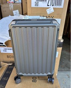 LUGGEX - 20 Inch Carry On Aluminum Luggage, drak grey