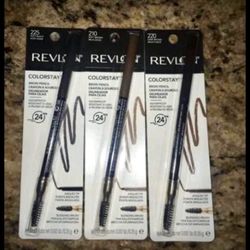 Set of 3 revlon colorstay BROW PENCIL•waterproof•BLACK•all for $12
