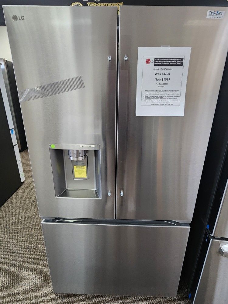 26 cu. ft. Smart Counter-Depth MAX French Door Refrigerator with Dual Ice Makers in PrintProof Stainless Steel