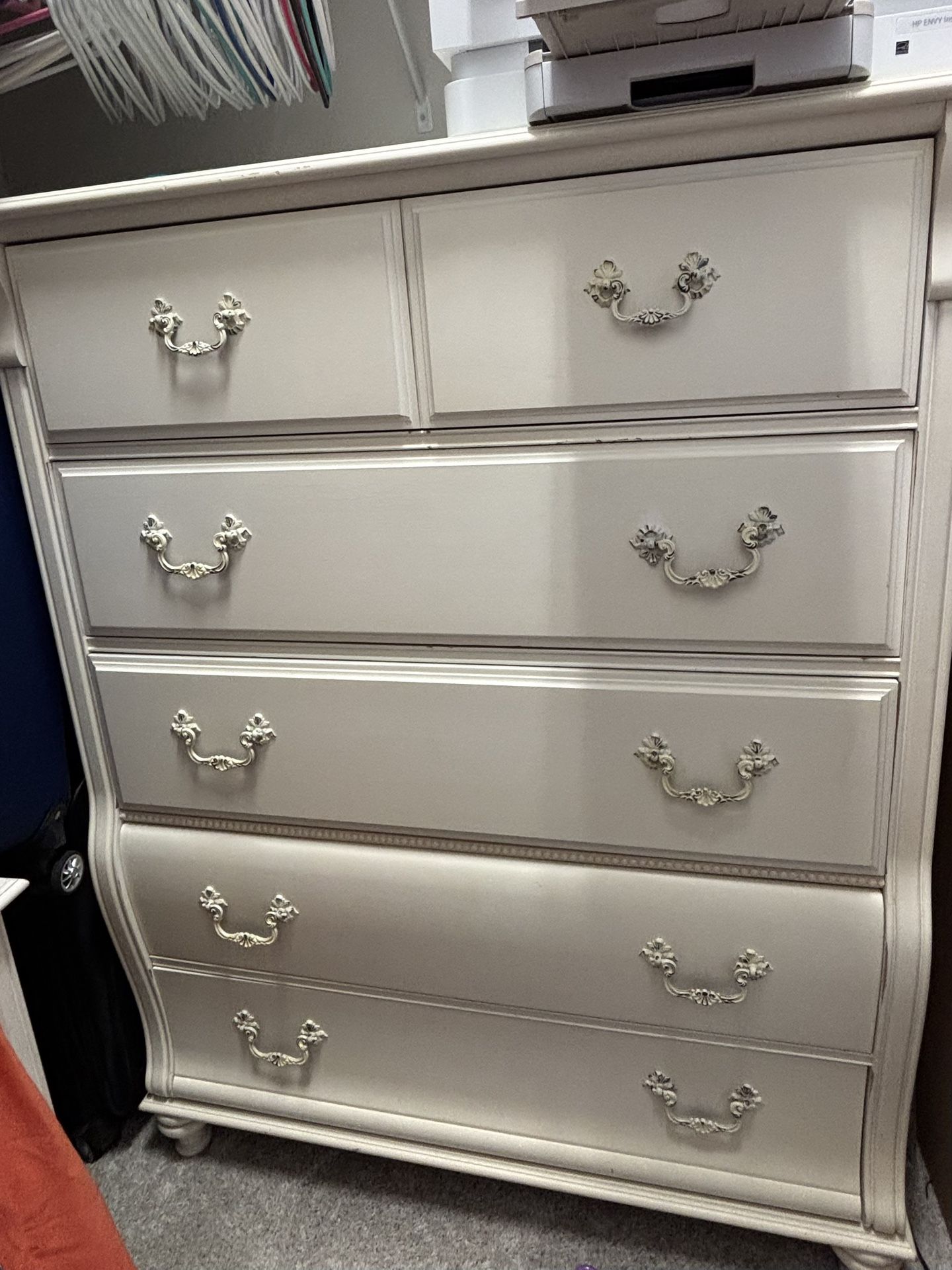 Girls white dresser/chest of drawers