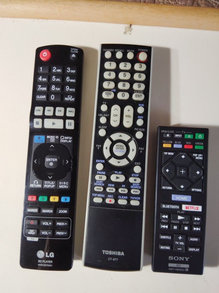 LG/Toshiba/Sony And Amazon Remote Control$15 Cash