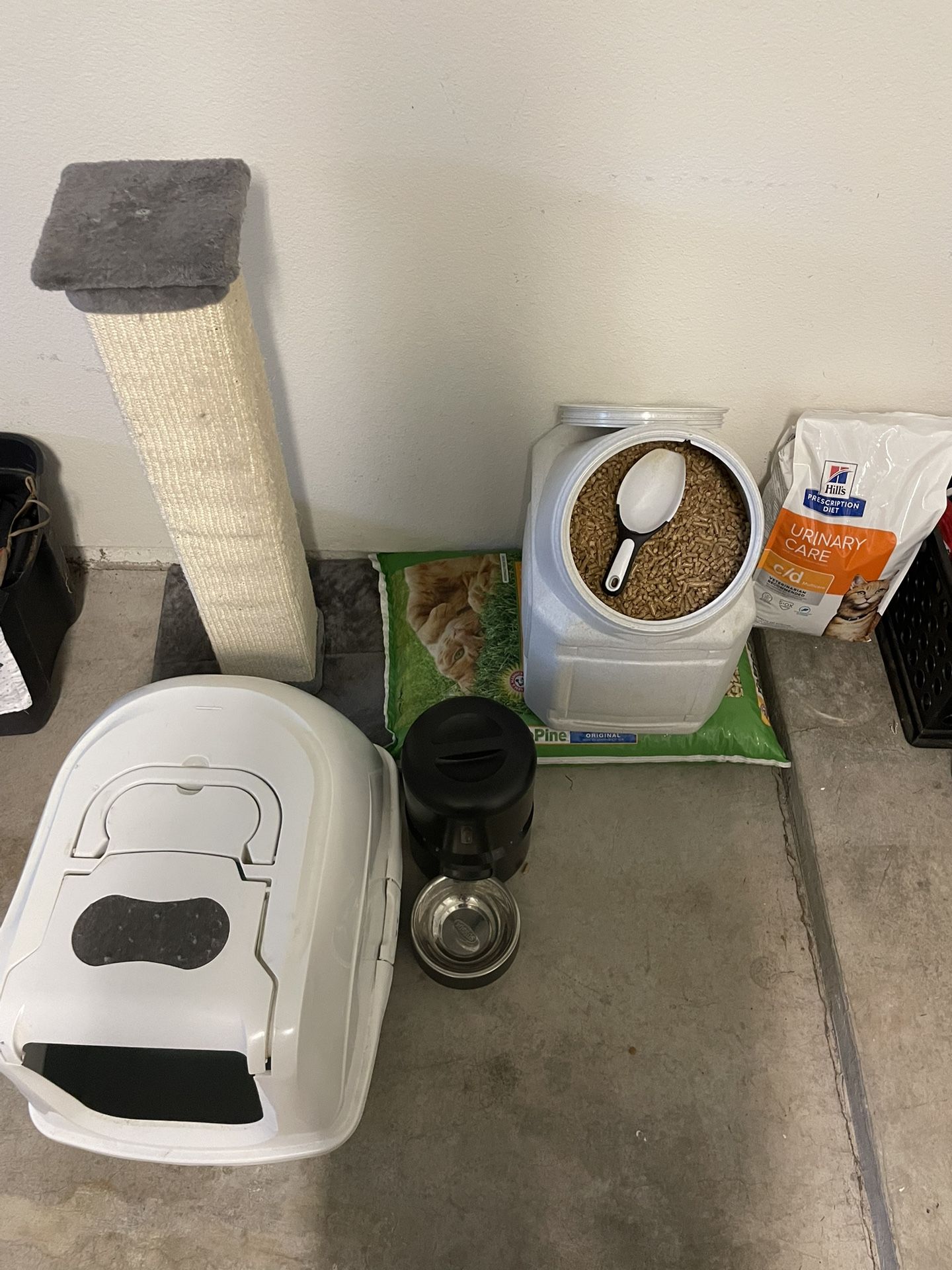 Cat Supplies Litter Box And Litter Scratcher Automatic Feeder Feline Pine Litter Cat Food