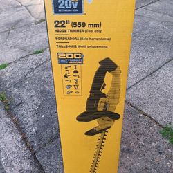 Dewalt 20v Cordless Hedge Trimmer.22. One 4ah Battery. 