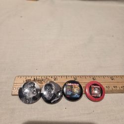 "Monster " button pins, 2 are Lon Chaney; lot of  4 vintage  1960's