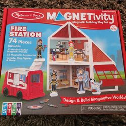 Melissa And Doug Magnetic Fire Station Playset