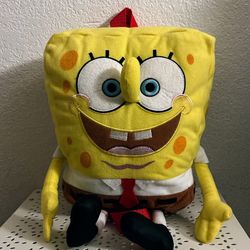 Sponge Bob Squarepants Bag Nickelodeon Red Straps Small Backpack Plush